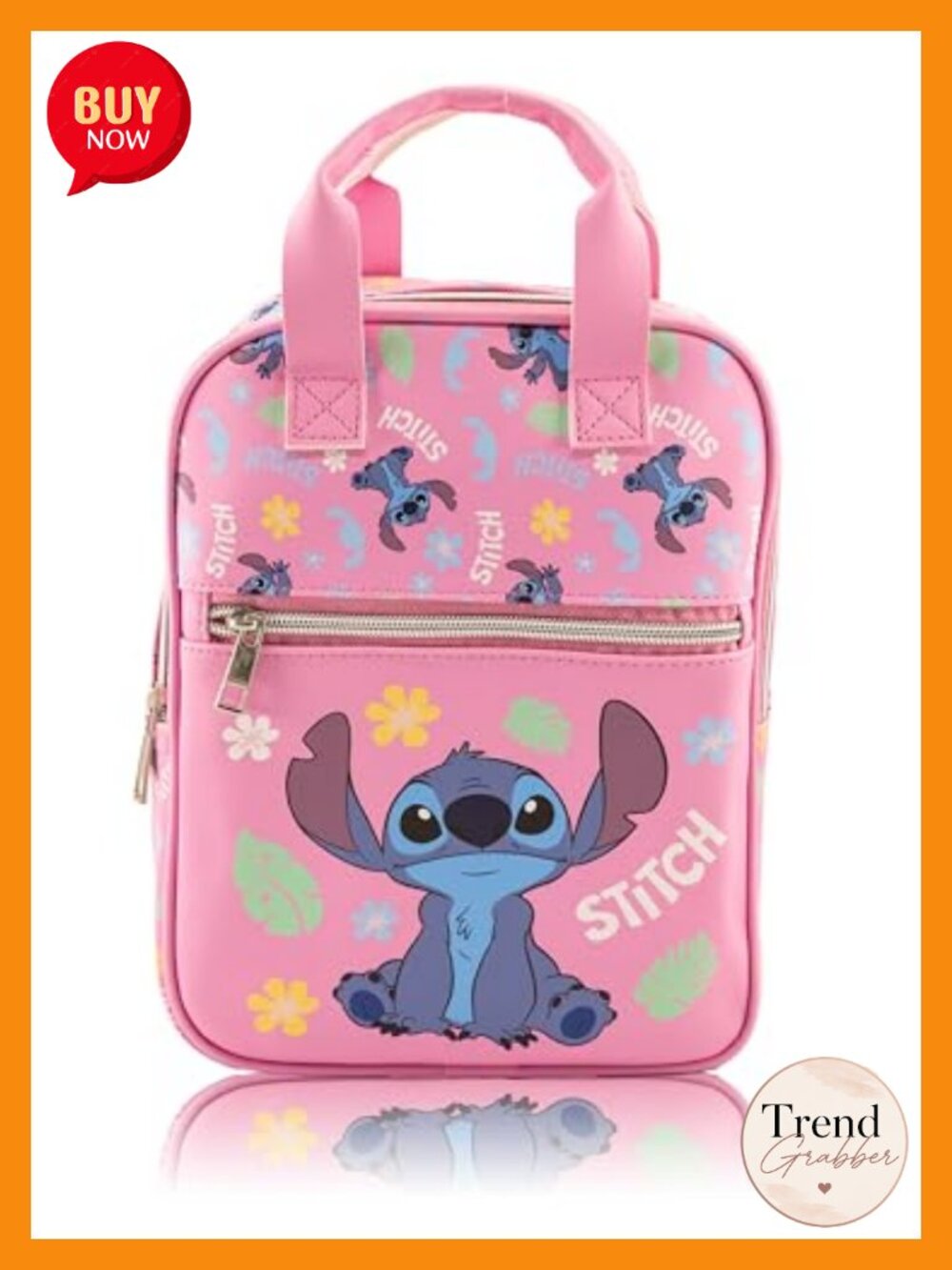 Disney Stitch Mini Backpack PU Leather 10" Small Backpack Purse Travel Daypack